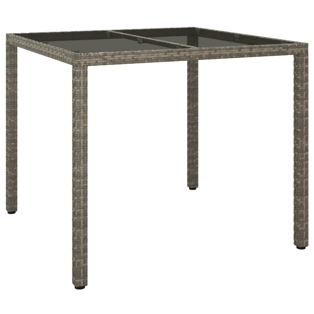 Ensemble à manger de jardin 3 pcs coussins gris résine tressée
