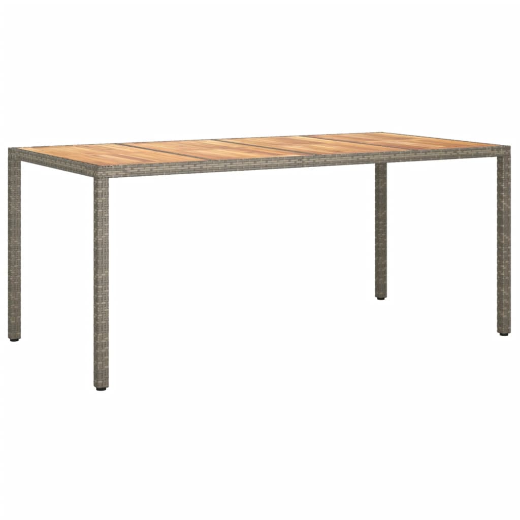 Ensemble à manger jardin et coussins 7 pcs gris rotin