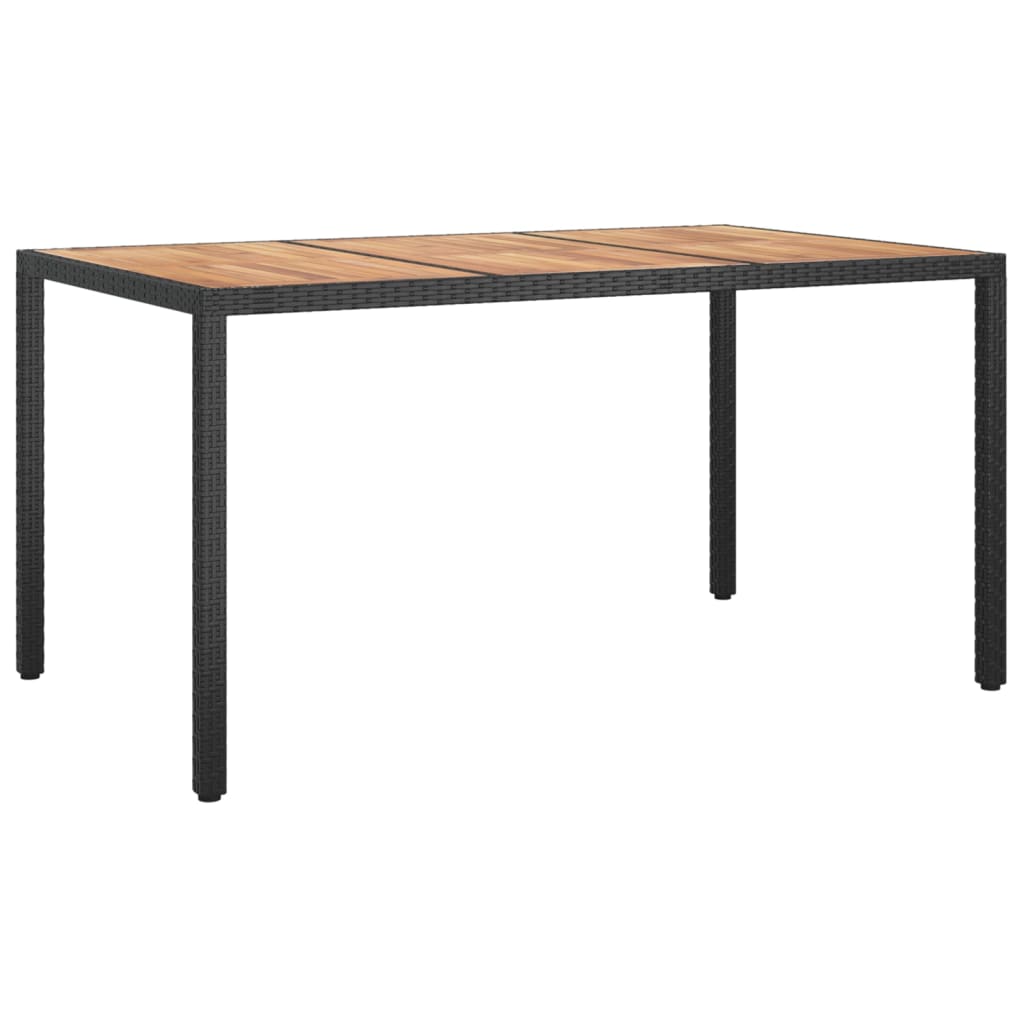 Ensemble à manger de jardin coussins 5pcs Noir Résine tressée