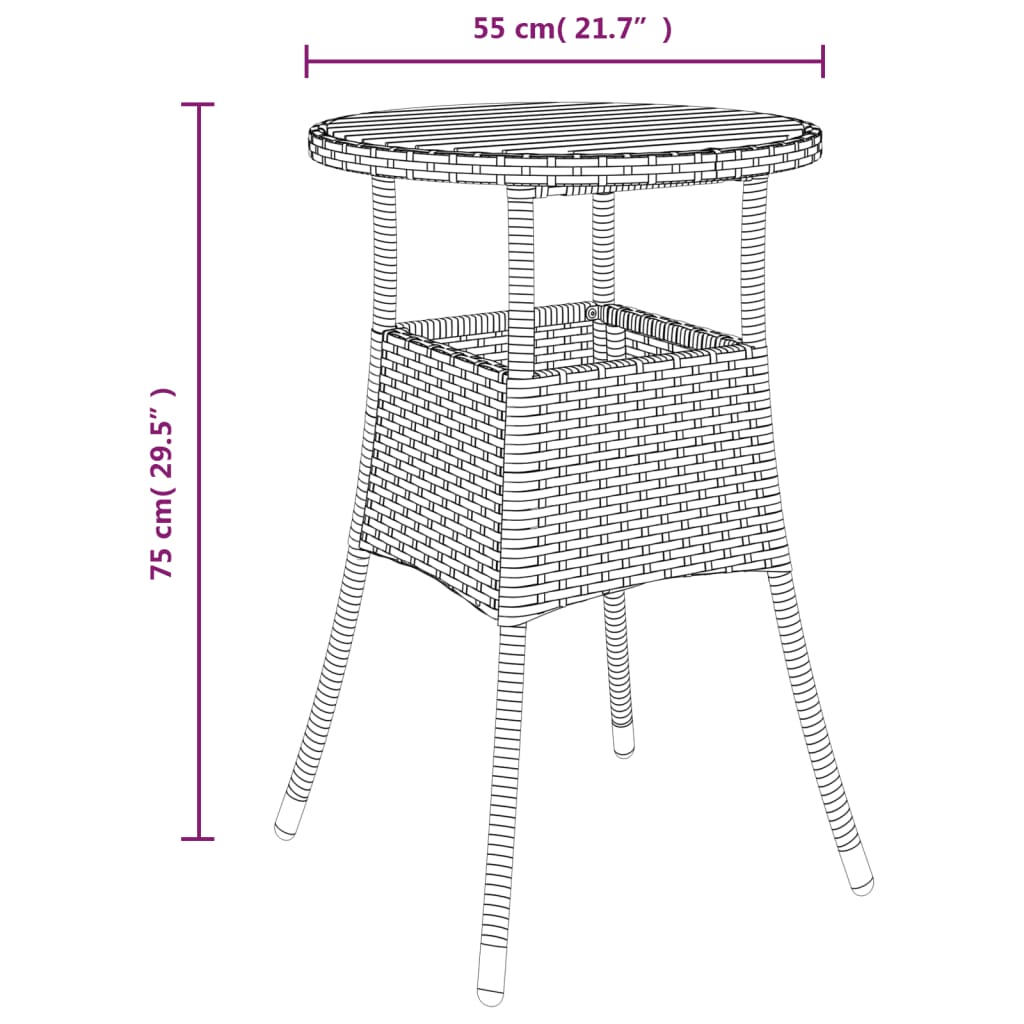 Ensemble de bistro de jardin 5 pcs coussins gris poly rotin
