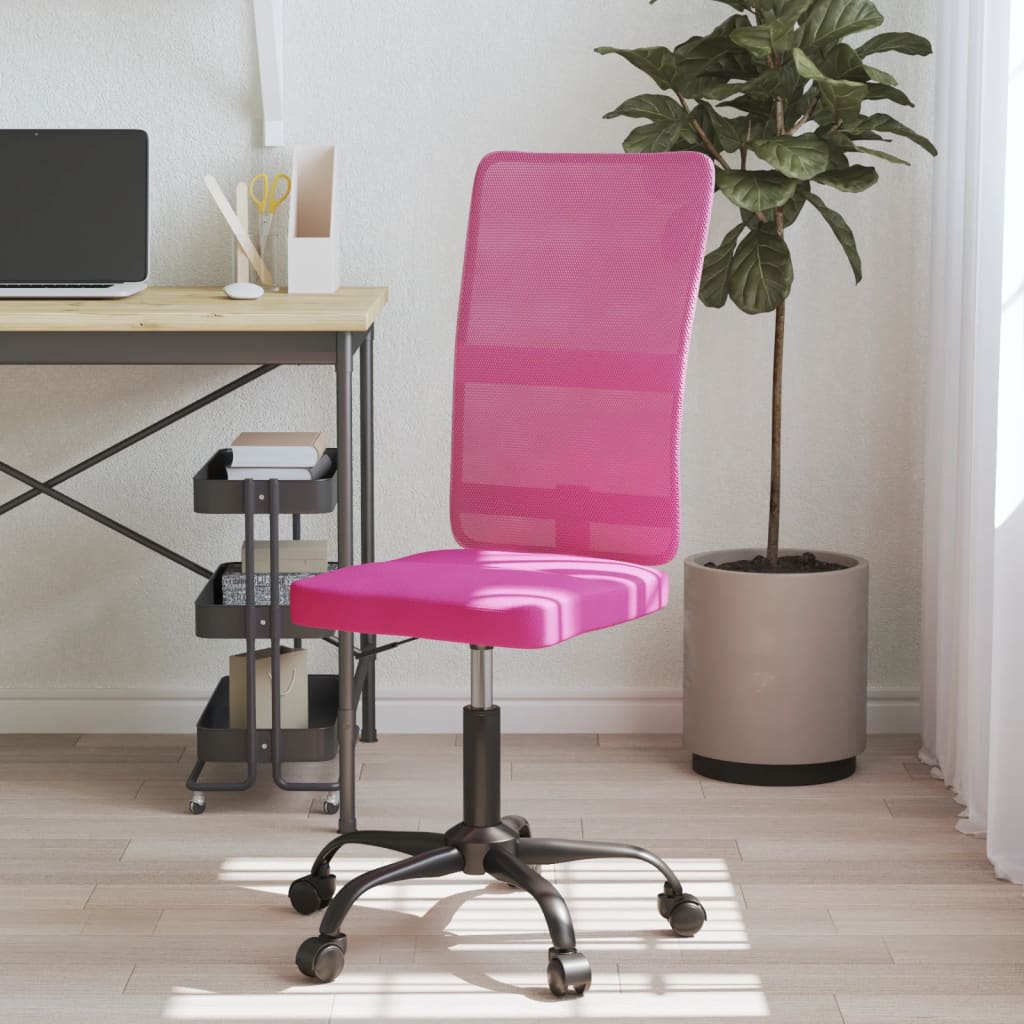 Chaise de bureau réglable en hauteur rose tissu en maille - XIOS
