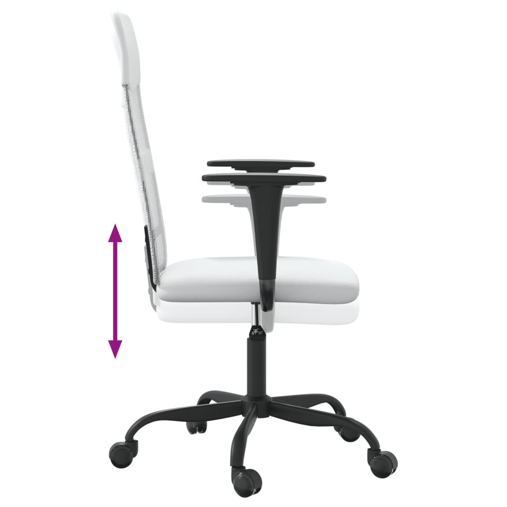 Chaise de bureau réglable en hauteur blanc