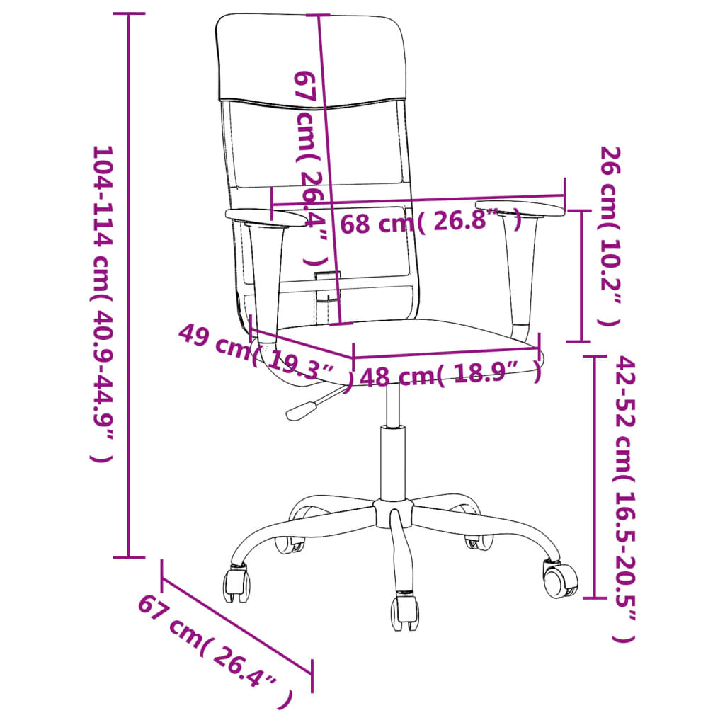 Chaise de bureau réglable en hauteur blanc
