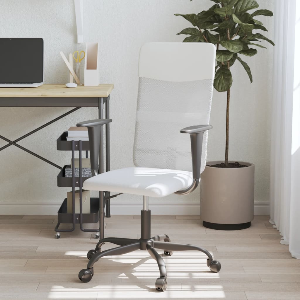 Chaise de bureau réglable en hauteur blanc
