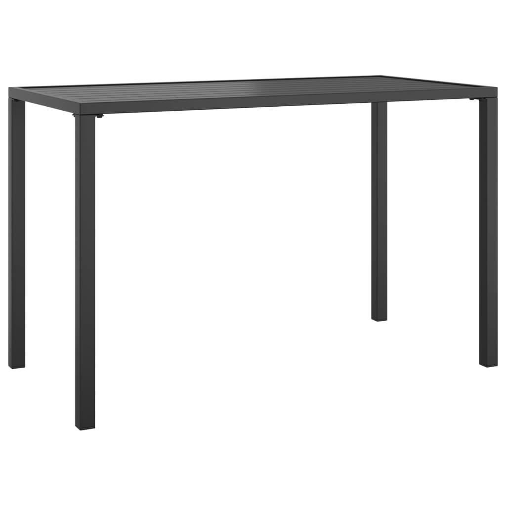 Table à manger de jardin anthracite 110x54x70 cm acier - XIOS