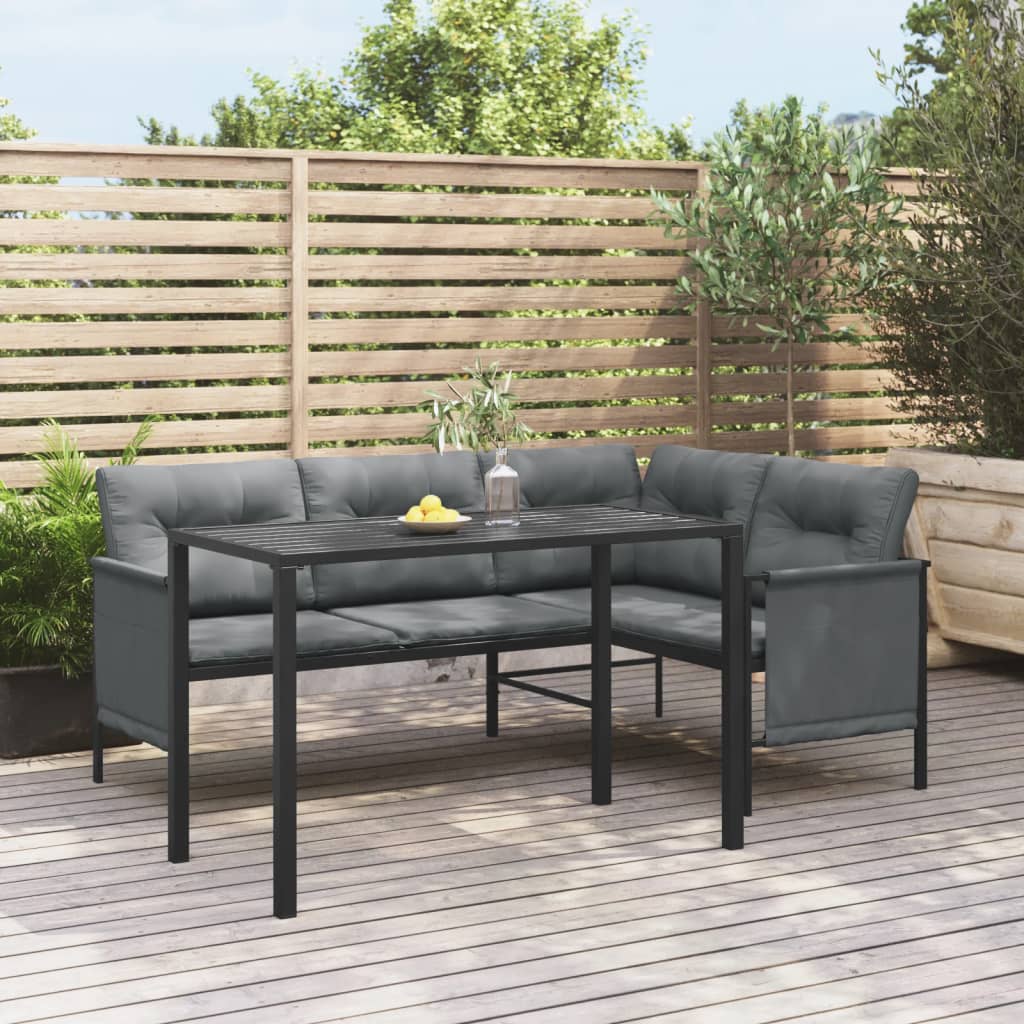 Table à manger de jardin anthracite 110x54x70 cm acier - XIOS
