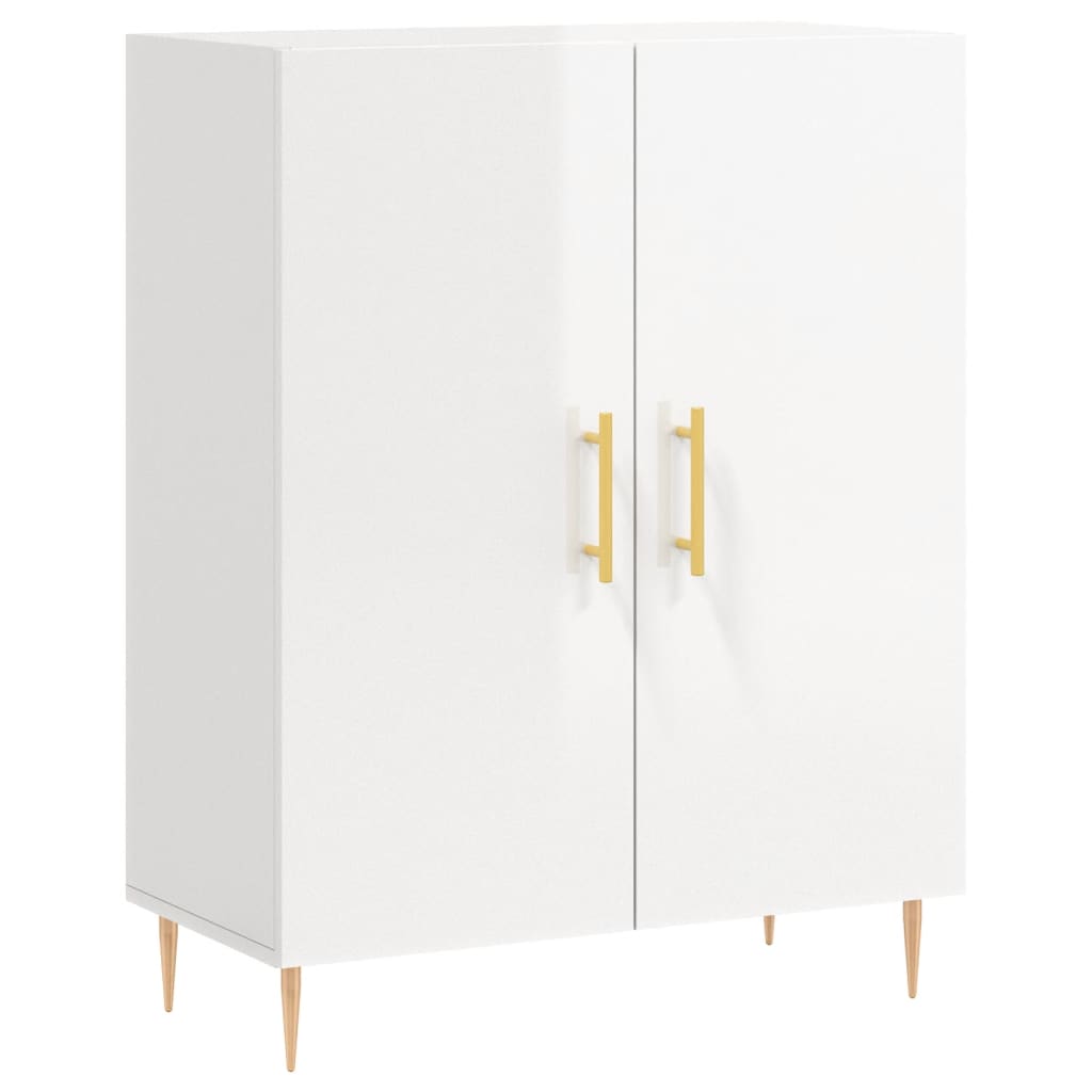 Buffet Blanc brillant 69,5x34x90 cm Bois d'ingénierie - XIOS