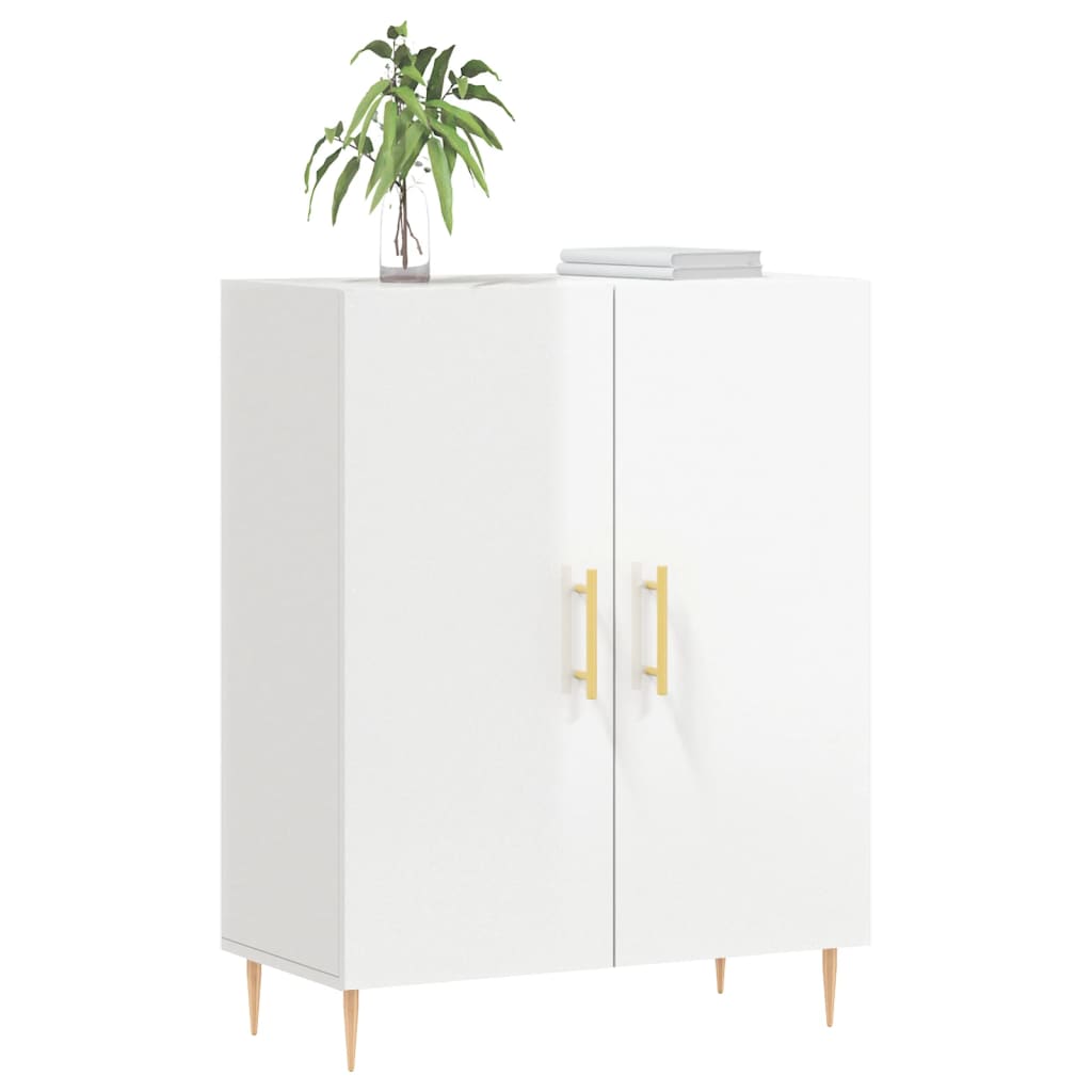 Buffet Blanc brillant 69,5x34x90 cm Bois d'ingénierie - XIOS