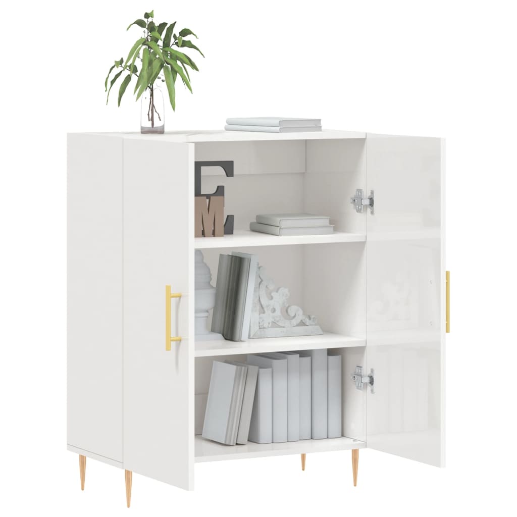 Buffet Blanc brillant 69,5x34x90 cm Bois d'ingénierie - XIOS