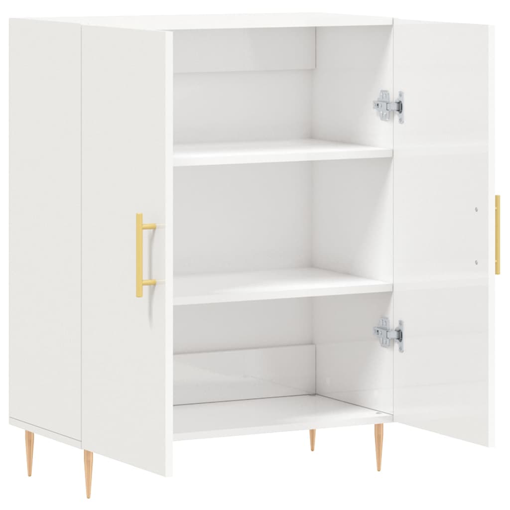 Buffet Blanc brillant 69,5x34x90 cm Bois d'ingénierie - XIOS