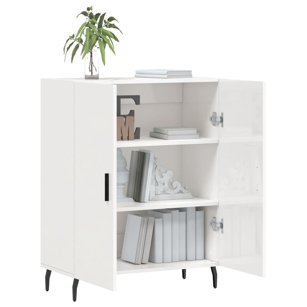 Buffet Blanc brillant 69,5x34x90 cm Bois d'ingénierie - XIOS