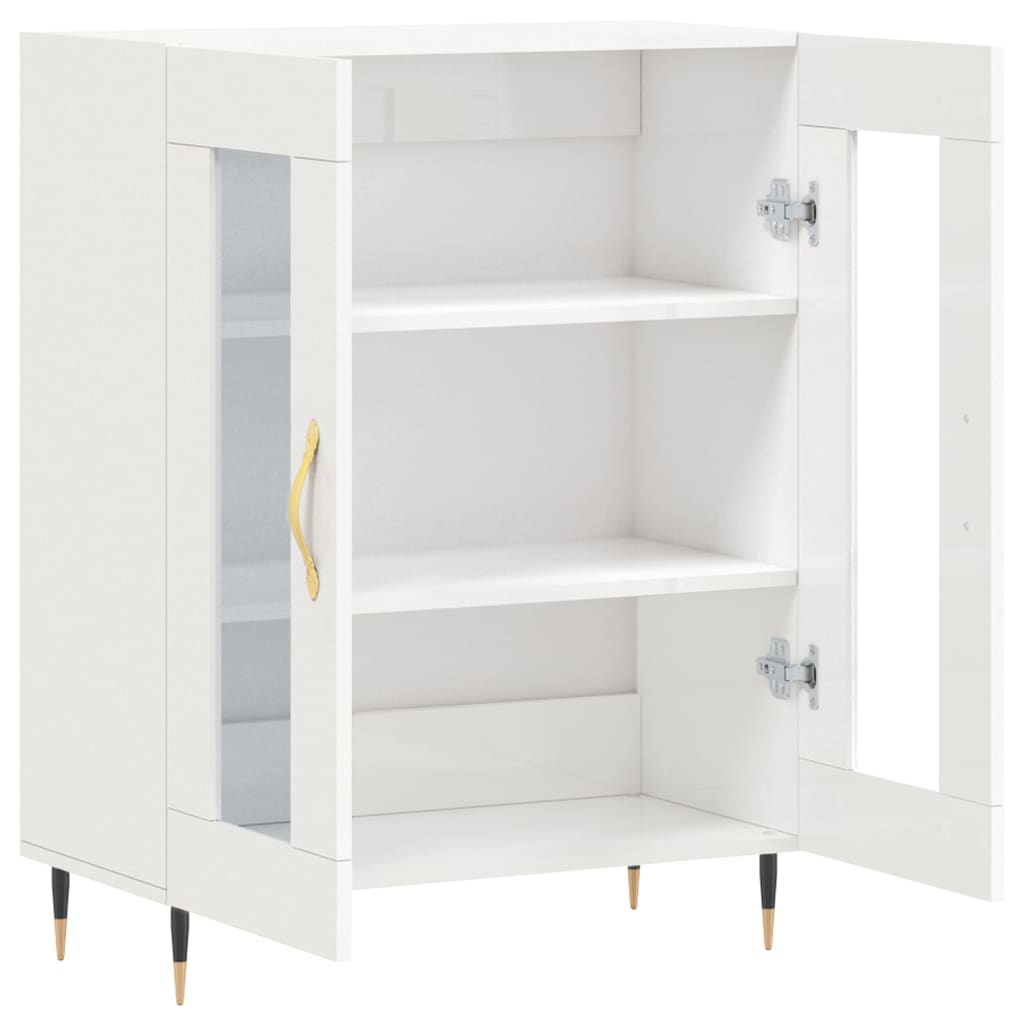 Buffet Blanc brillant 69,5x34x90 cm Bois d'ingénierie - XIOS