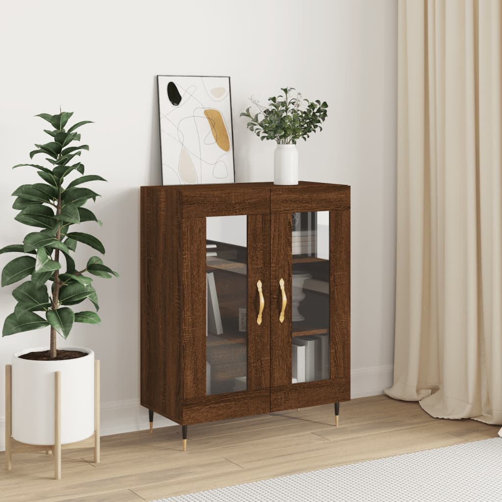 Buffet chêne marron 69,5x34x90 cm bois d'ingénierie - XIOS