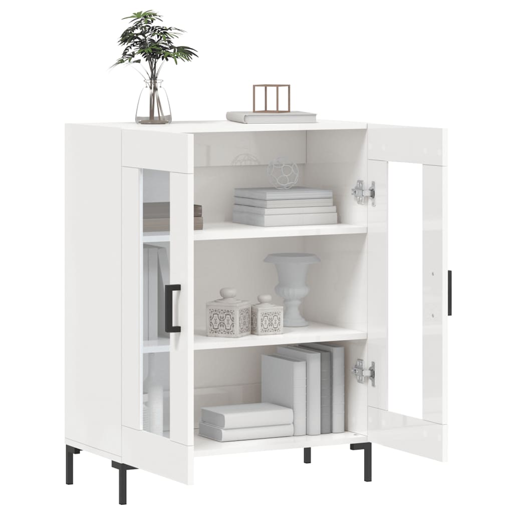 Buffet Blanc brillant 69,5x34x90 cm Bois d'ingénierie - XIOS