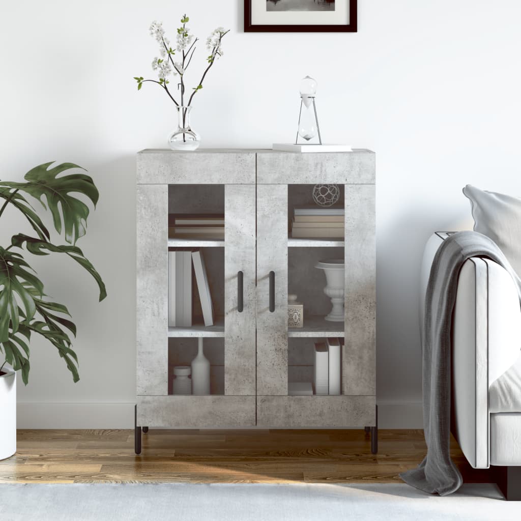 Buffet gris béton 69,5x34x90 cm bois d'ingénierie - XIOS