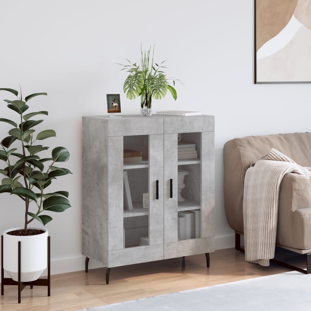 Buffet gris béton 69,5x34x90 cm bois d'ingénierie - XIOS