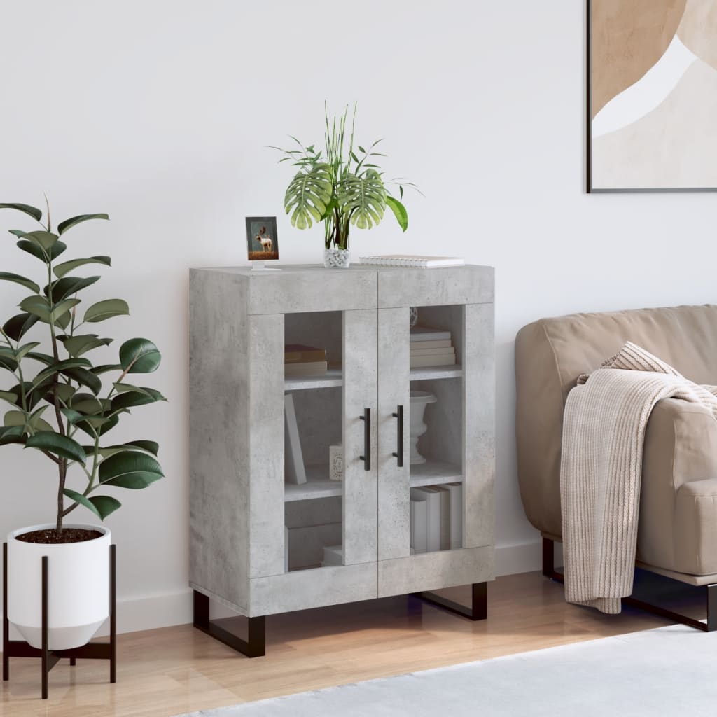 Buffet gris béton 69,5x34x90 cm bois d'ingénierie - XIOS