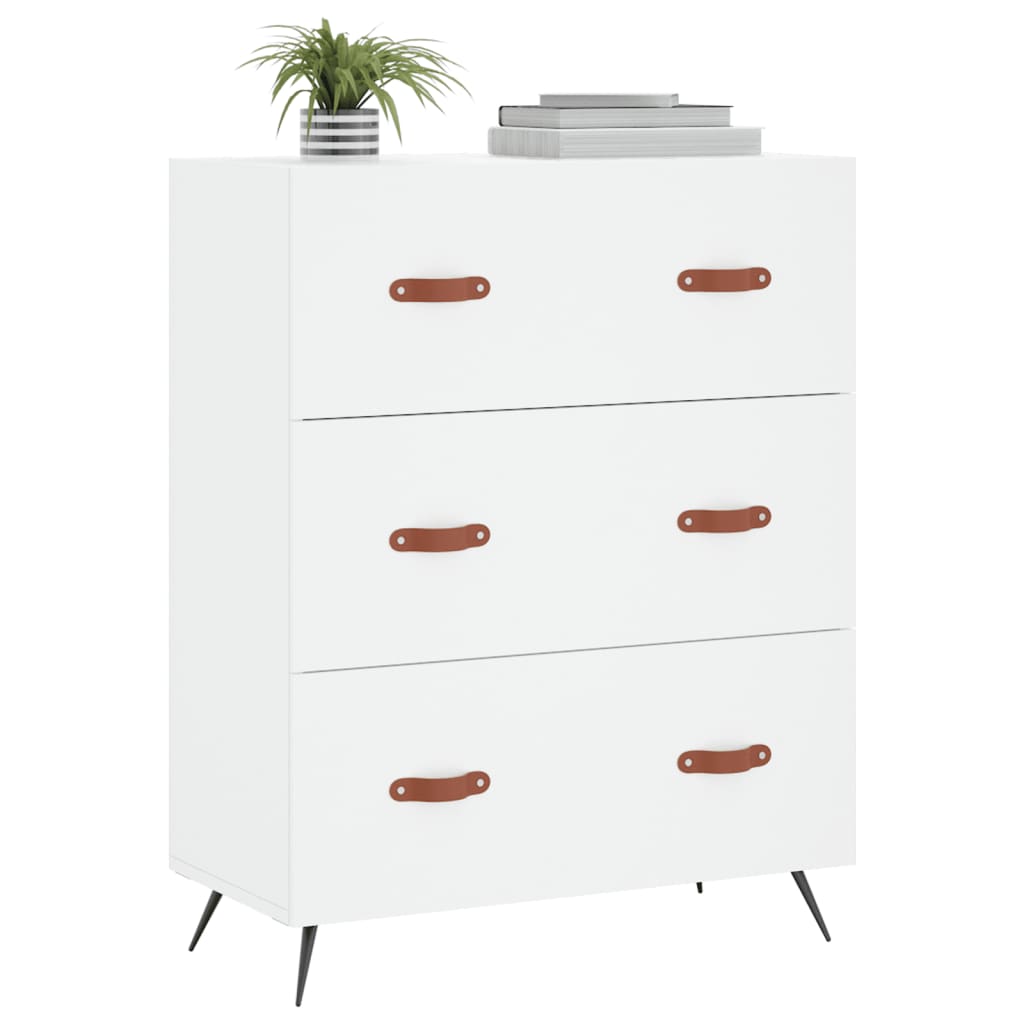 Commode blanc 69,5 x 34 x 90 cm bois d'ingénierie - XIOS