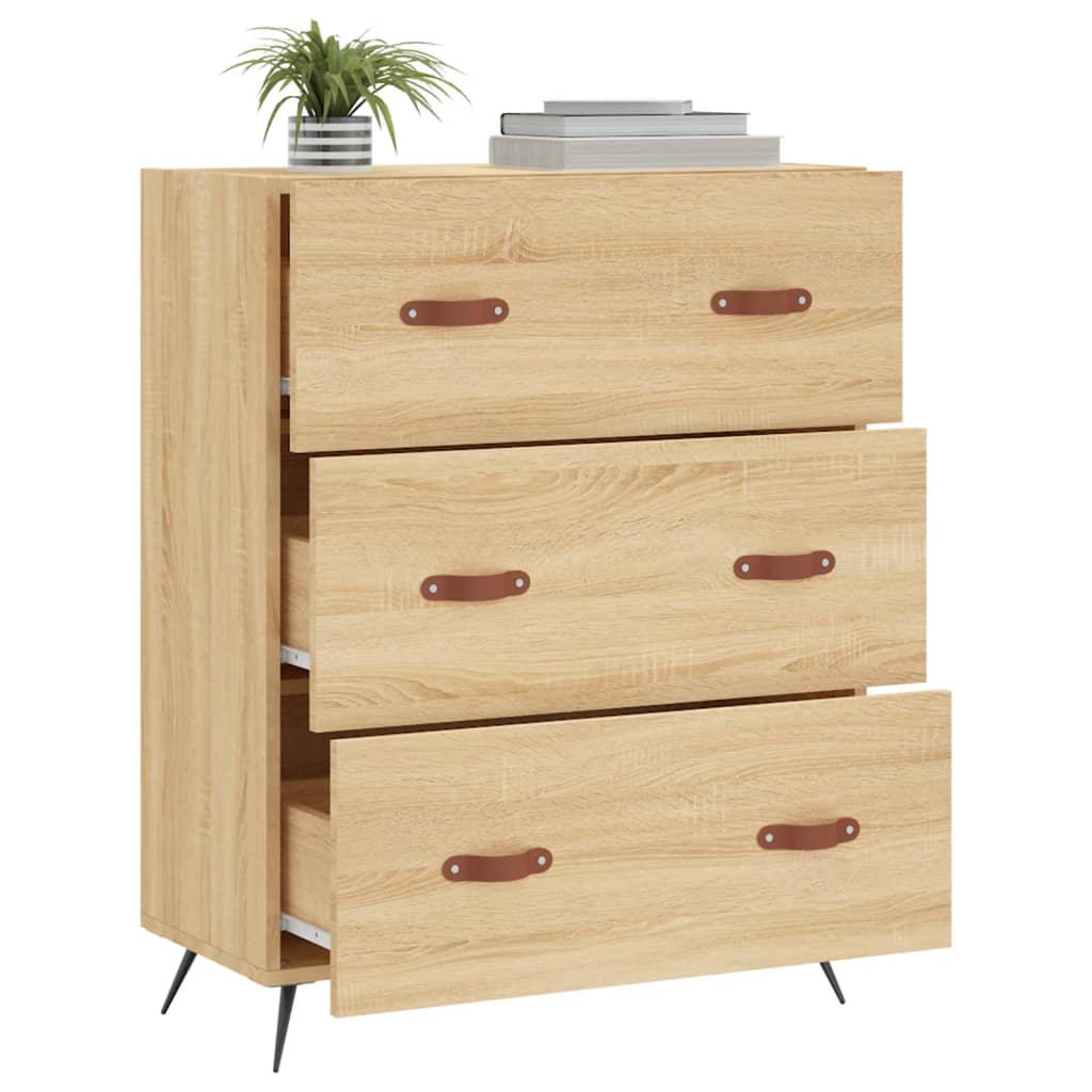 Commode chêne sonoma 69,5 x 34 x 90 cm bois d'ingénierie - XIOS