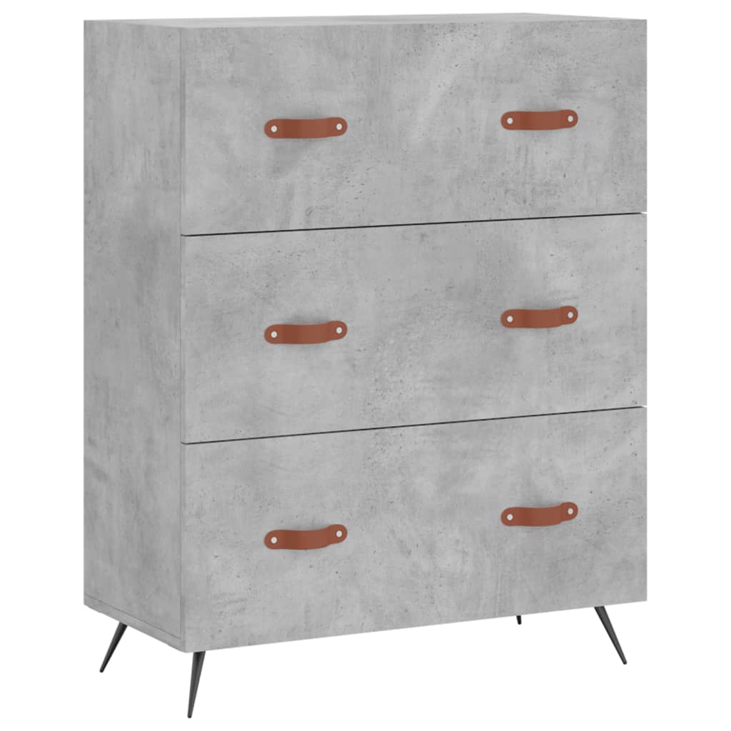 Commode gris béton 69,5 x 34 x 90 cm bois d'ingénierie - XIOS