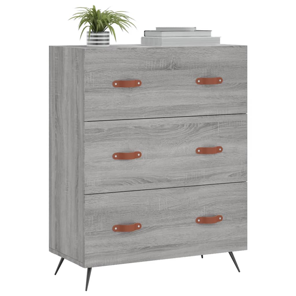 Commode sonoma gris 69,5 x 34 x 90 cm bois d'ingénierie - XIOS