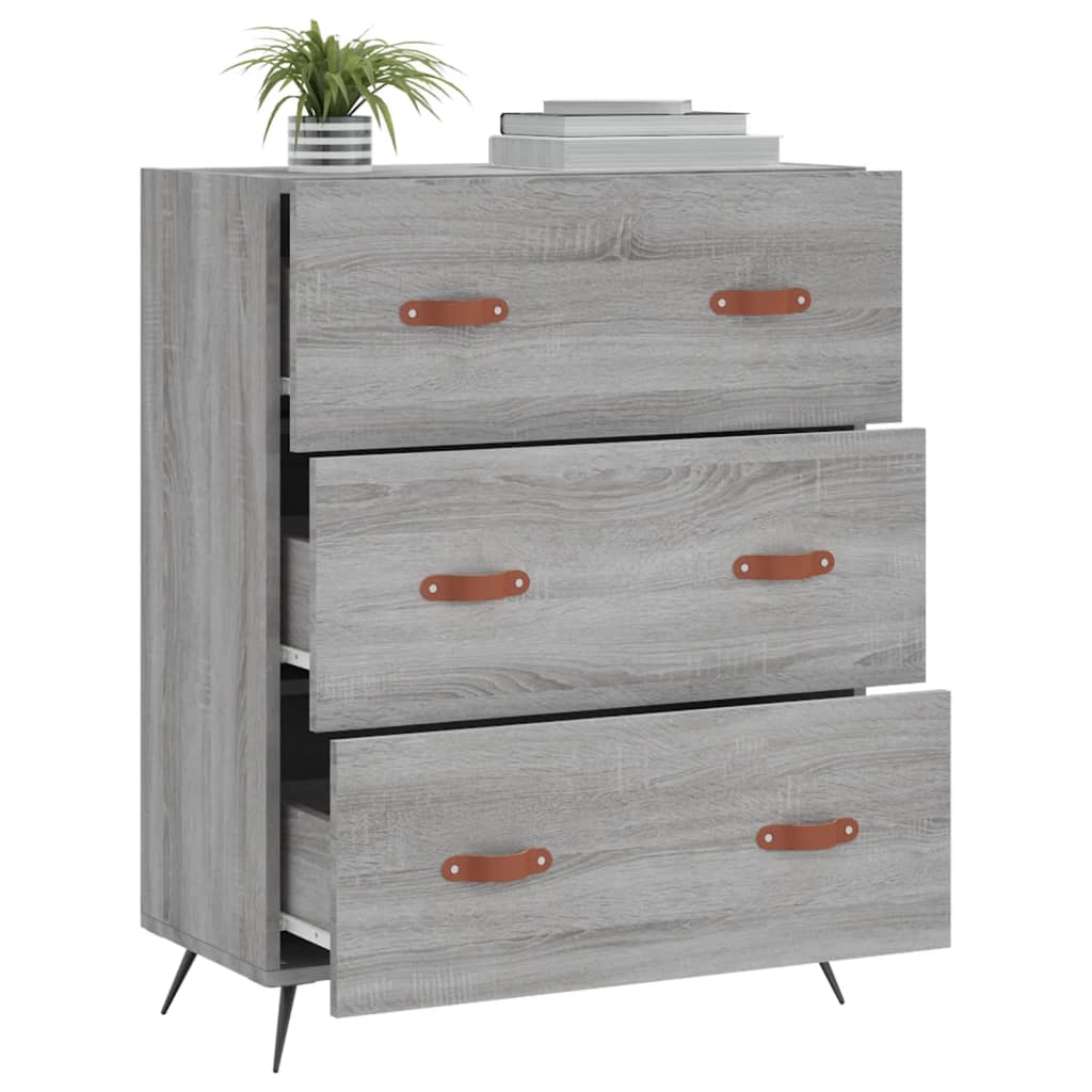 Commode sonoma gris 69,5 x 34 x 90 cm bois d'ingénierie - XIOS
