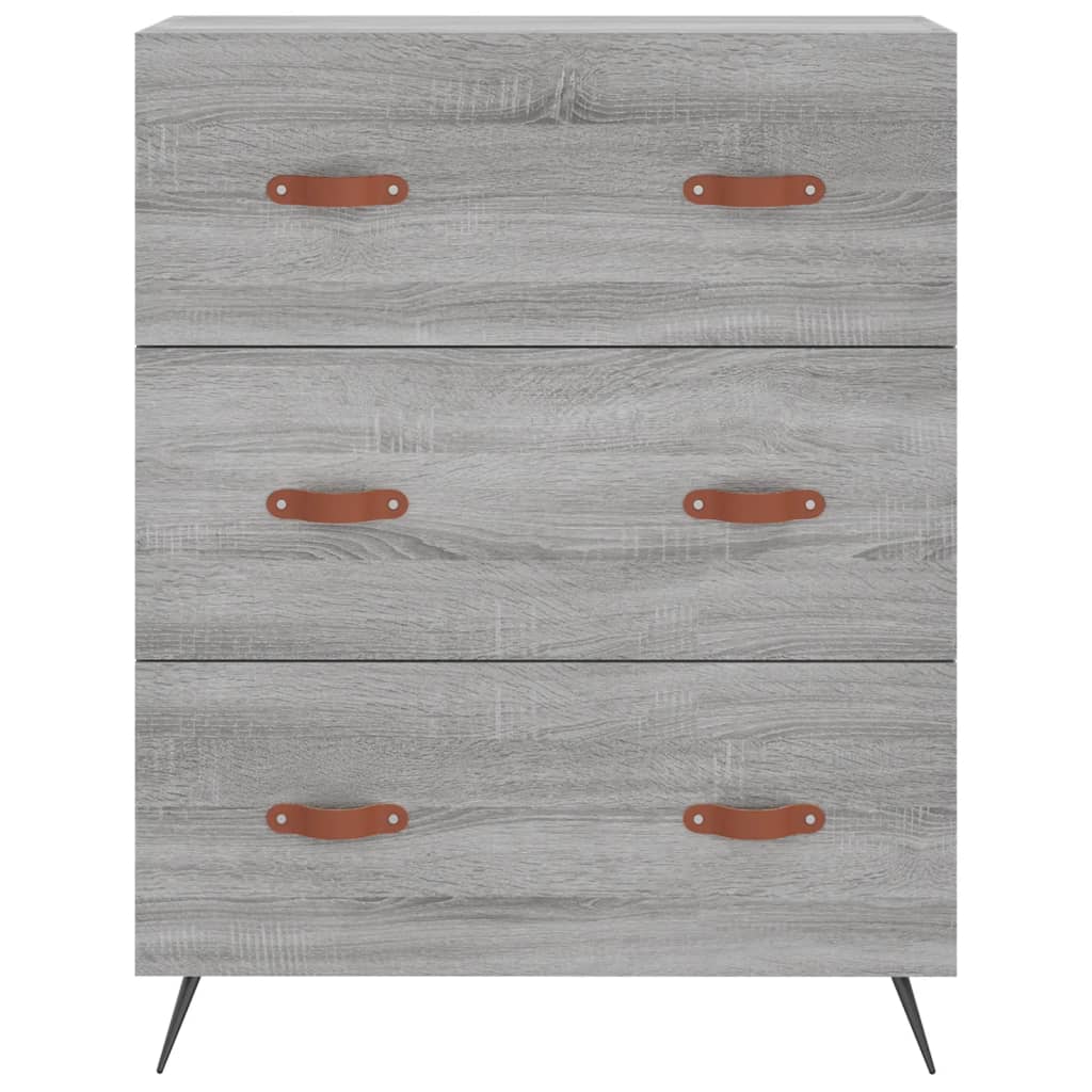 Commode sonoma gris 69,5 x 34 x 90 cm bois d'ingénierie - XIOS