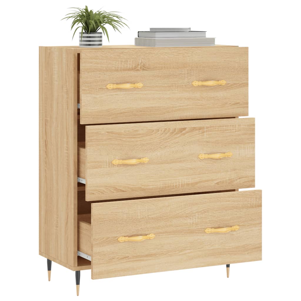 Buffet chêne sonoma 69,5x34x90 cm bois d'ingénierie - XIOS