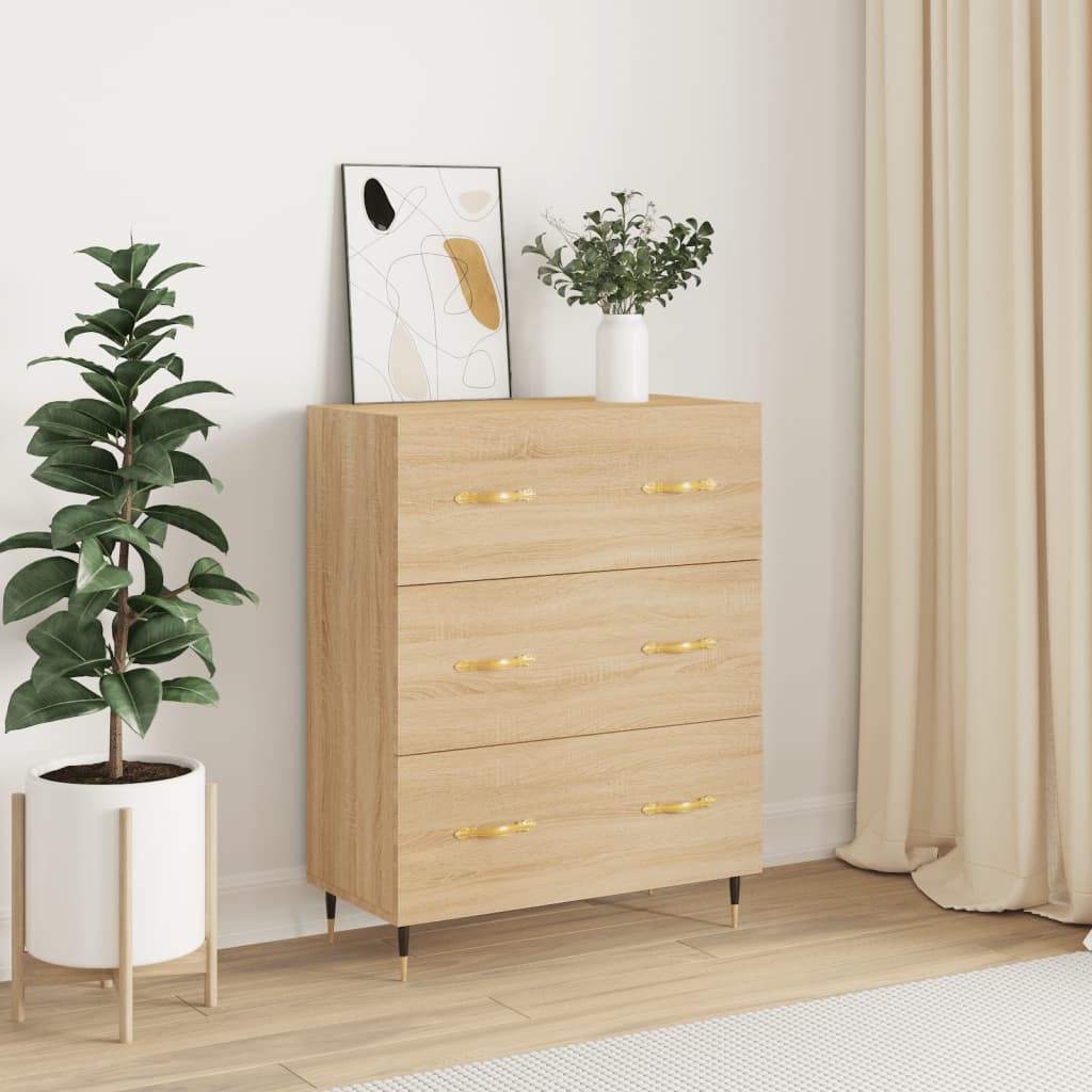 Buffet chêne sonoma 69,5x34x90 cm bois d'ingénierie - XIOS