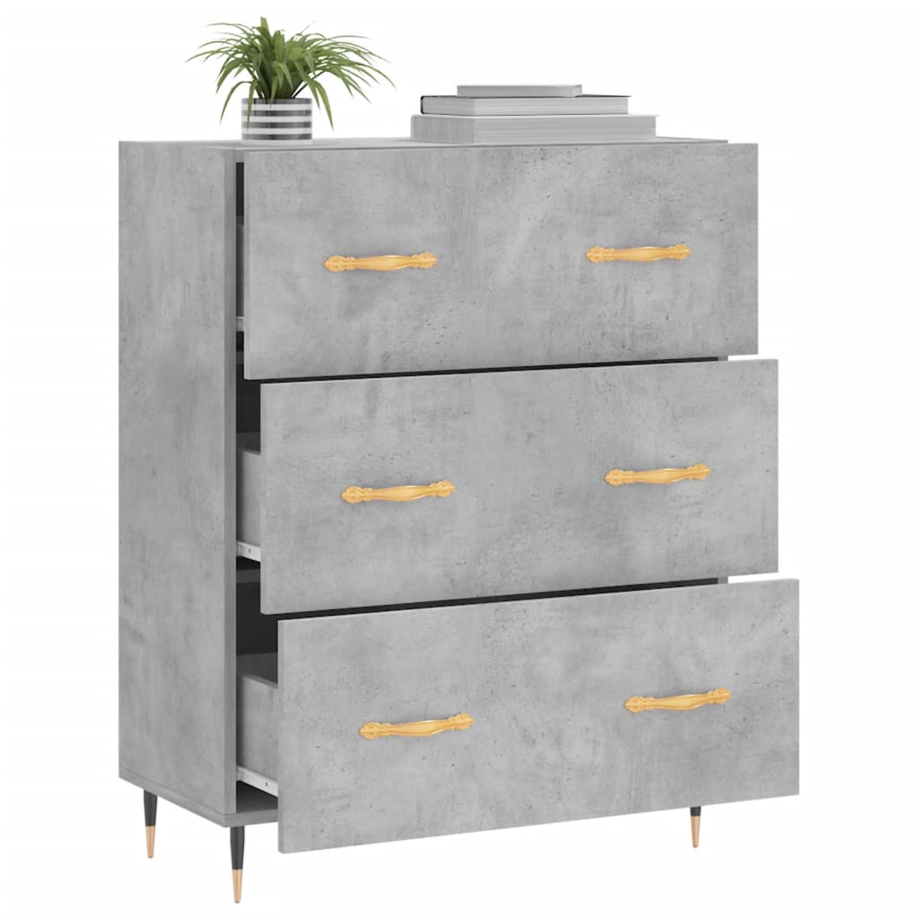 Buffet gris béton 69,5x34x90 cm bois d'ingénierie - XIOS