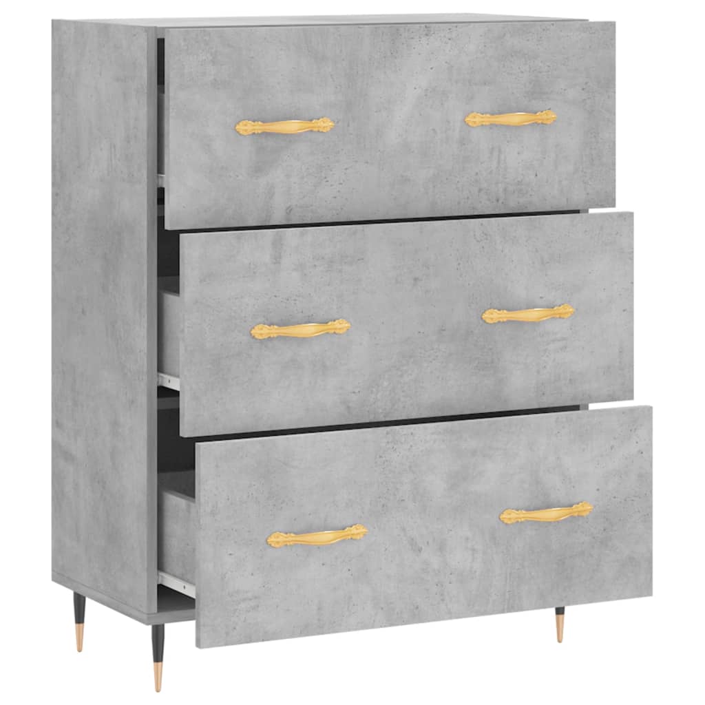 Buffet gris béton 69,5x34x90 cm bois d'ingénierie - XIOS