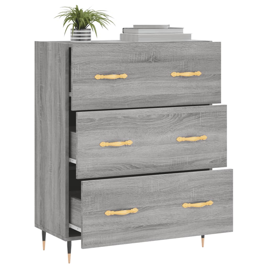 Buffet sonoma gris 69,5x34x90 cm bois d'ingénierie - XIOS