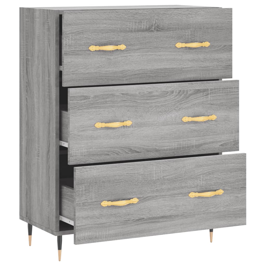 Buffet sonoma gris 69,5x34x90 cm bois d'ingénierie - XIOS