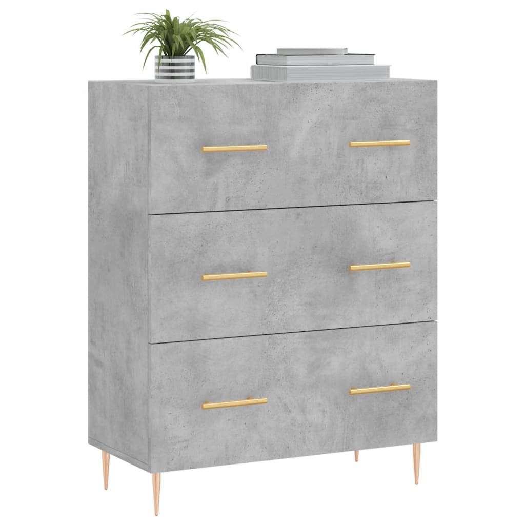Buffet gris béton 69,5x34x90 cm bois d'ingénierie - XIOS
