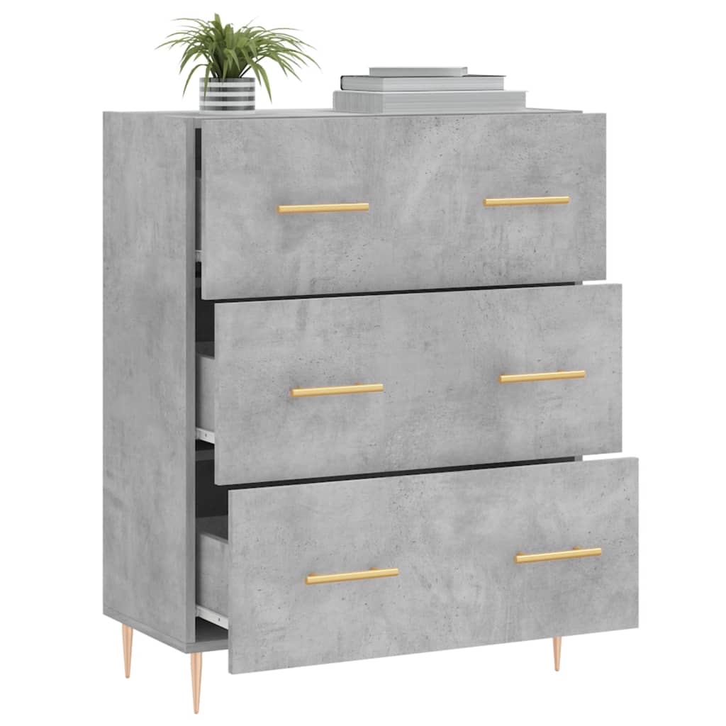 Buffet gris béton 69,5x34x90 cm bois d'ingénierie - XIOS