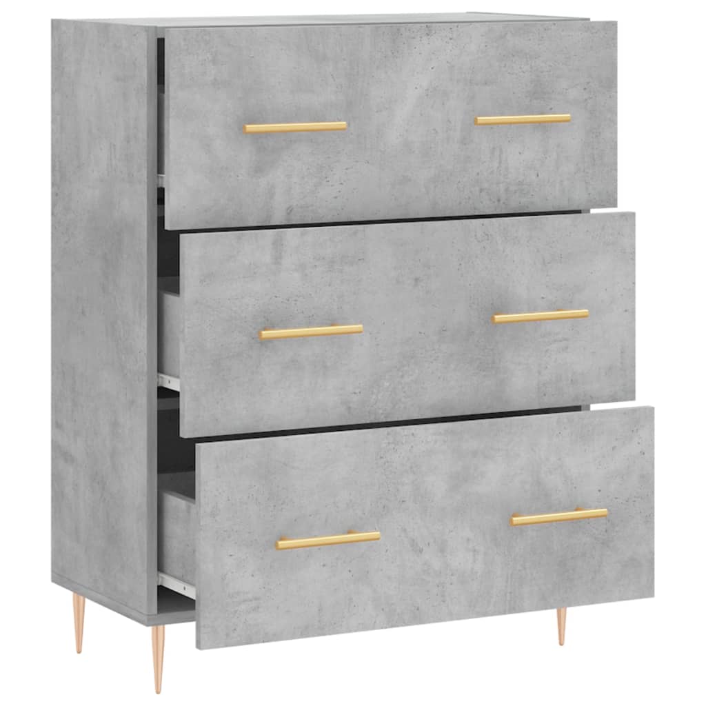Buffet gris béton 69,5x34x90 cm bois d'ingénierie - XIOS