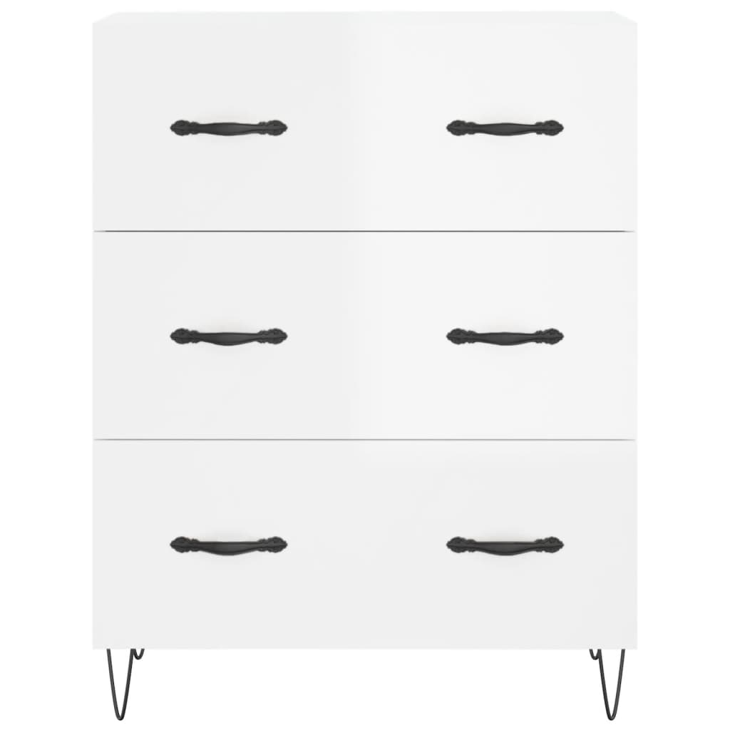 Buffet Blanc brillant 69,5x34x90 cm Bois d'ingénierie - XIOS