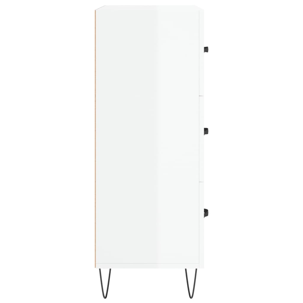 Buffet Blanc brillant 69,5x34x90 cm Bois d'ingénierie - XIOS