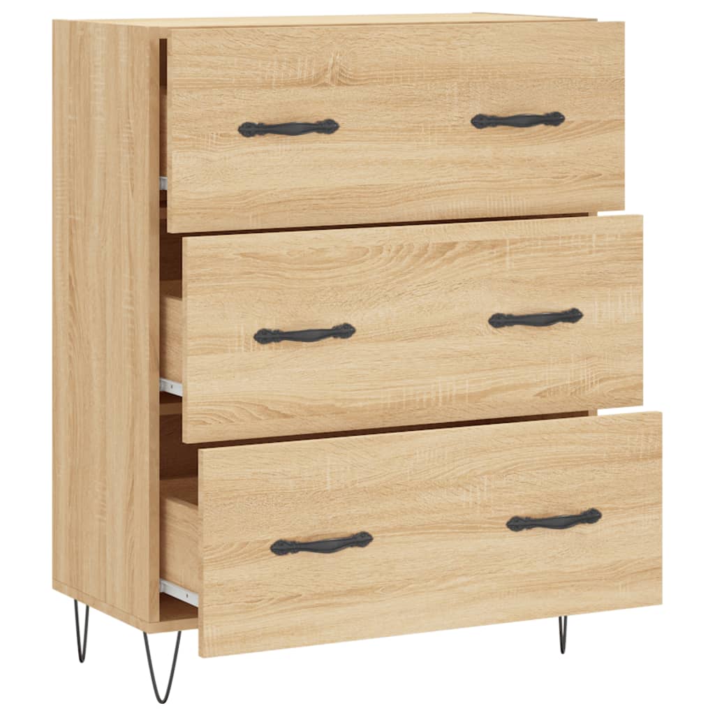 Buffet chêne sonoma 69,5x34x90 cm bois d'ingénierie - XIOS