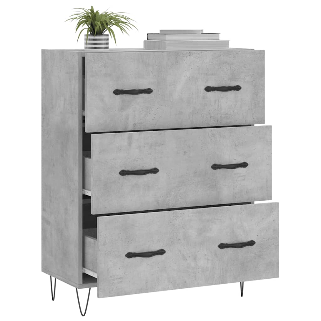 Buffet gris béton 69,5x34x90 cm bois d'ingénierie - XIOS