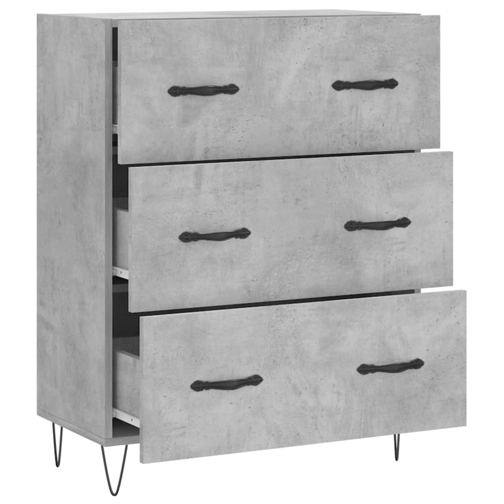 Buffet gris béton 69,5x34x90 cm bois d'ingénierie - XIOS