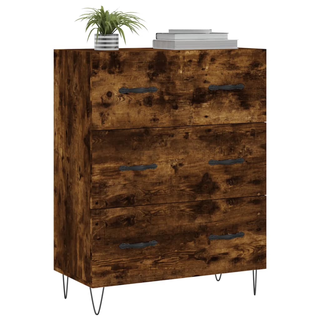 Buffet chêne fumé 69,5x34x90 cm bois d'ingénierie - XIOS