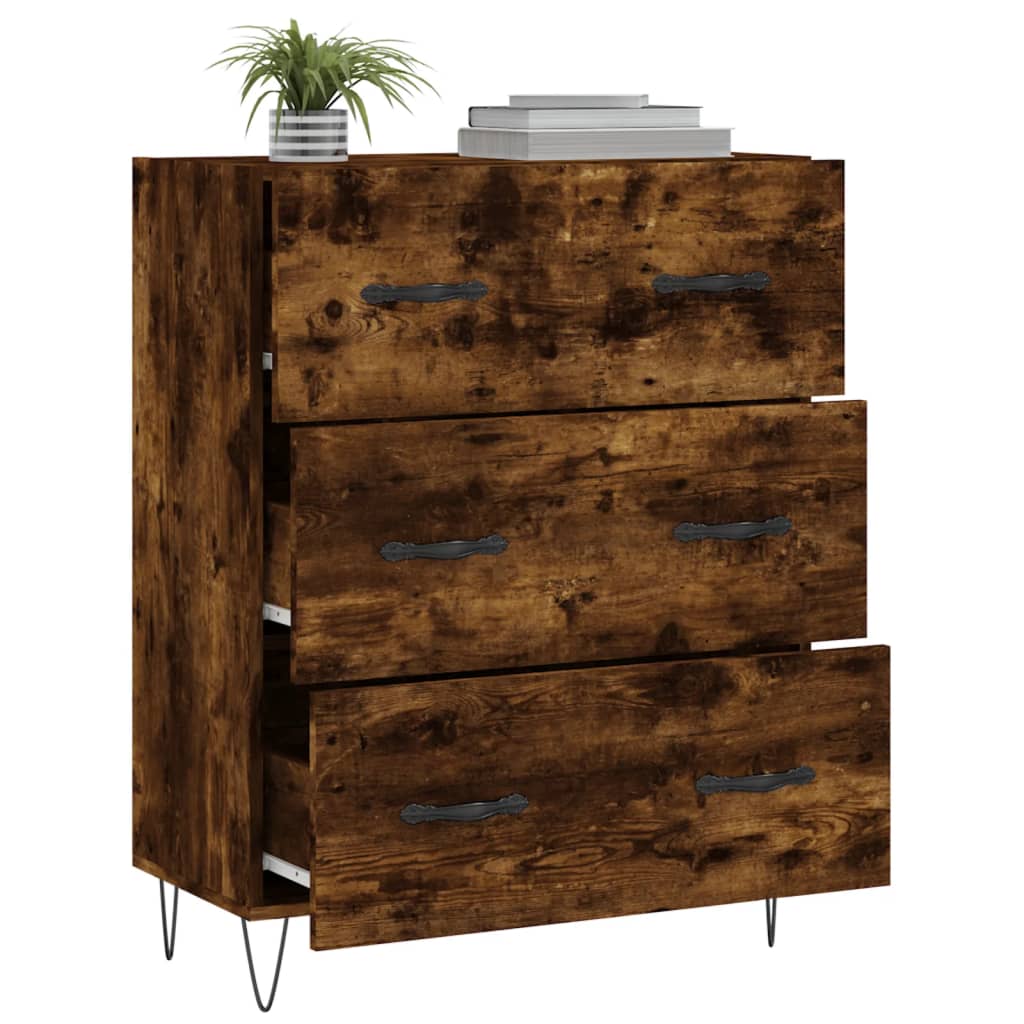 Buffet chêne fumé 69,5x34x90 cm bois d'ingénierie - XIOS