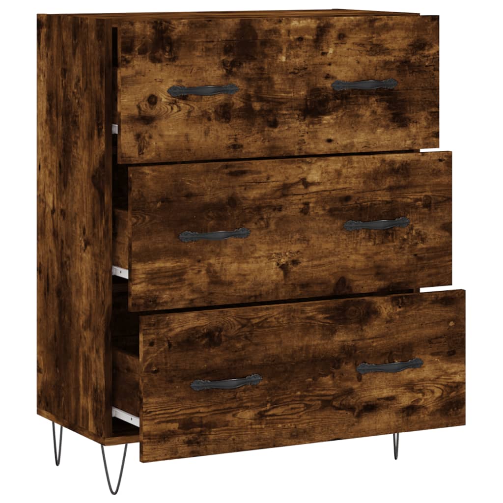 Buffet chêne fumé 69,5x34x90 cm bois d'ingénierie - XIOS