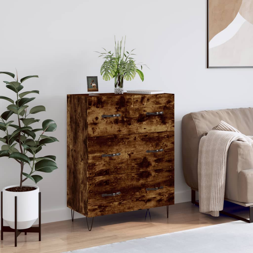 Buffet chêne fumé 69,5x34x90 cm bois d'ingénierie - XIOS