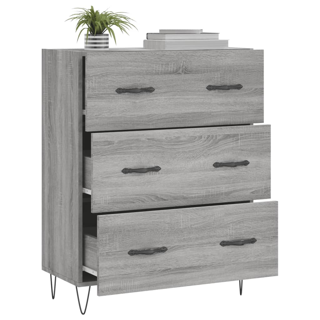 Buffet sonoma gris 69,5x34x90 cm bois d'ingénierie - XIOS