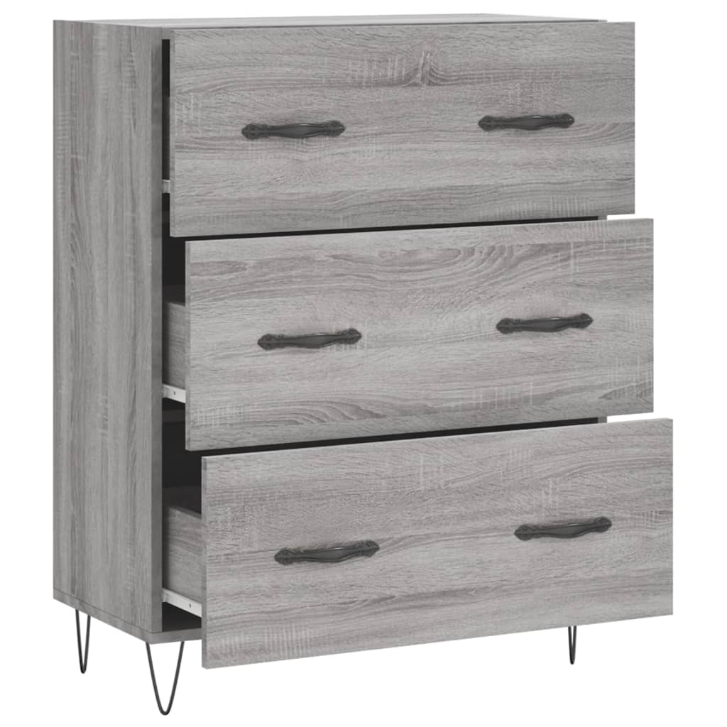 Buffet sonoma gris 69,5x34x90 cm bois d'ingénierie - XIOS