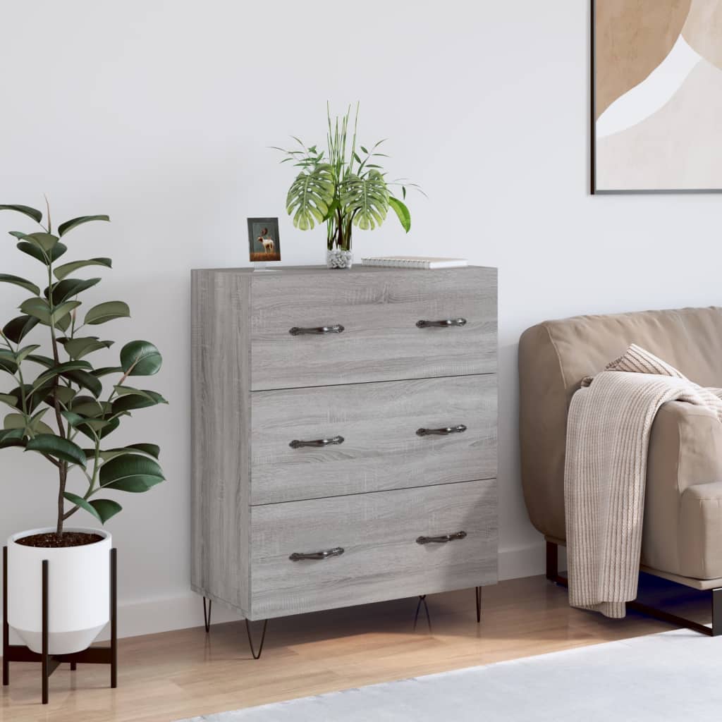 Buffet sonoma gris 69,5x34x90 cm bois d'ingénierie - XIOS