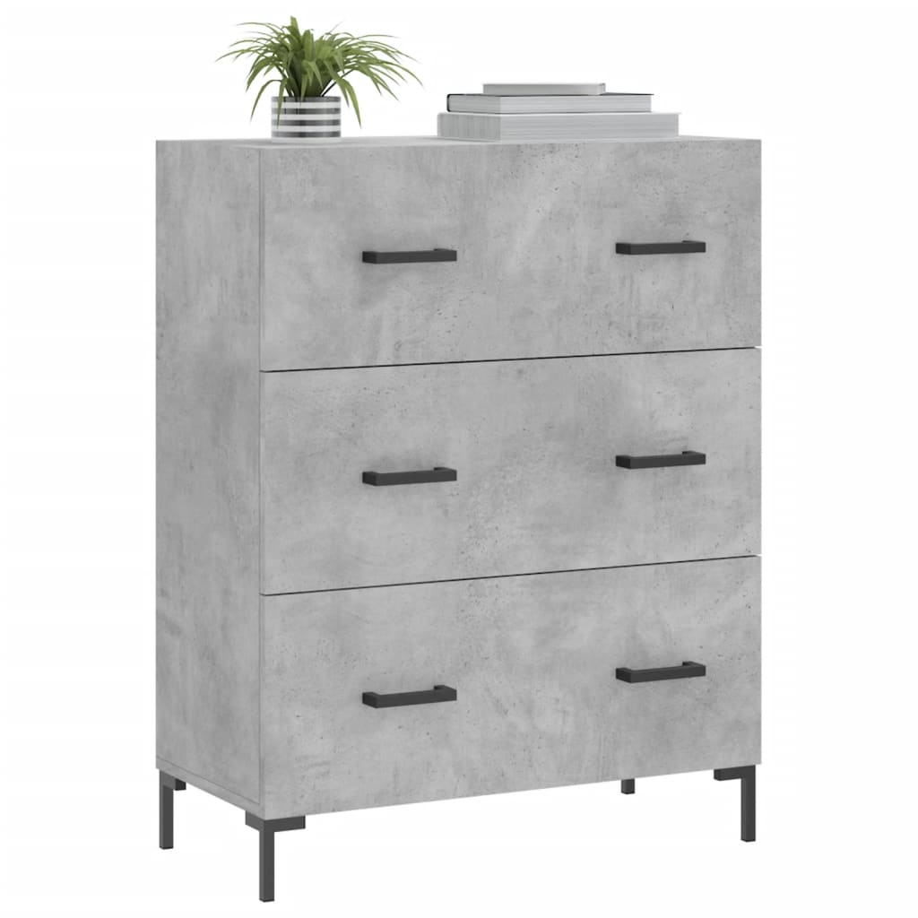 Buffet gris béton 69,5x34x90 cm bois d'ingénierie - XIOS