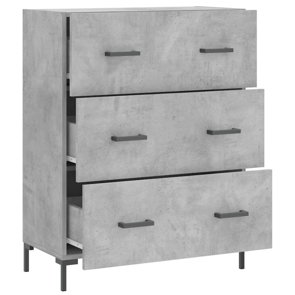 Buffet gris béton 69,5x34x90 cm bois d'ingénierie - XIOS